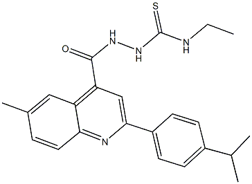 N-ethyl-2-{[2-(4-isopropylphenyl)-6-methyl-4-quinolinyl]carbonyl}hydrazinecarbothioamide 结构式