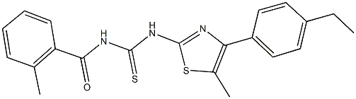 N-[4-(4-ethylphenyl)-5-methyl-1,3-thiazol-2-yl]-N'-(2-methylbenzoyl)thiourea 结构式