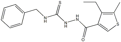 N-benzyl-2-[(4-ethyl-5-methyl-3-thienyl)carbonyl]hydrazinecarbothioamide 结构式