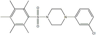 1-(3-chlorophenyl)-4-[(2,3,4,5,6-pentamethylphenyl)sulfonyl]piperazine 结构式