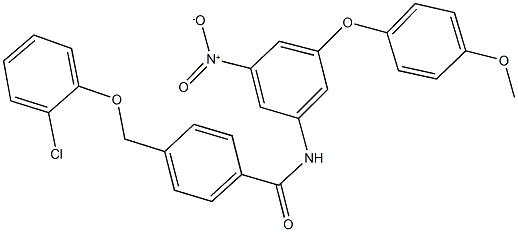 4-[(2-chlorophenoxy)methyl]-N-[3-nitro-5-(4-methoxyphenoxy)phenyl]benzamide 结构式