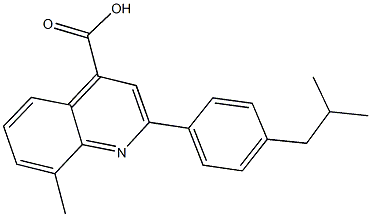 2-(4-isobutylphenyl)-8-methyl-4-quinolinecarboxylic acid 结构式