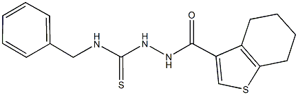 N-benzyl-2-(4,5,6,7-tetrahydro-1-benzothien-3-ylcarbonyl)hydrazinecarbothioamide 结构式