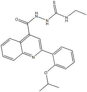 N-ethyl-2-{[2-(2-isopropoxyphenyl)-4-quinolinyl]carbonyl}hydrazinecarbothioamide 结构式