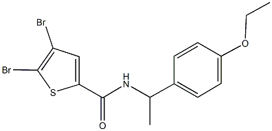 4,5-dibromo-N-[1-(4-ethoxyphenyl)ethyl]-2-thiophenecarboxamide 结构式