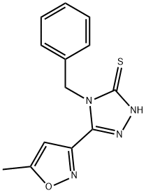 4-benzyl-5-(5-methyl-3-isoxazolyl)-4H-1,2,4-triazol-3-yl hydrosulfide 结构式