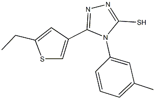 5-(5-ethyl-3-thienyl)-4-(3-methylphenyl)-4H-1,2,4-triazol-3-yl hydrosulfide 结构式