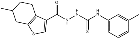 N-(3-methylphenyl)-2-[(6-methyl-4,5,6,7-tetrahydro-1-benzothien-3-yl)carbonyl]hydrazinecarbothioamide 结构式