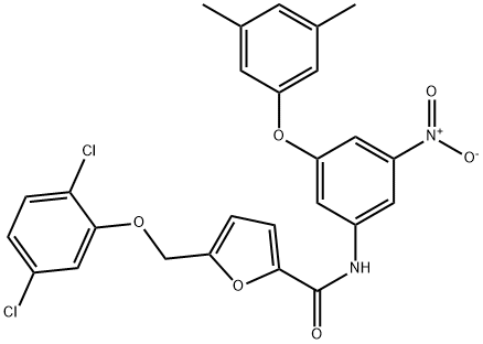 5-[(2,5-dichlorophenoxy)methyl]-N-{3-(3,5-dimethylphenoxy)-5-nitrophenyl}-2-furamide 结构式