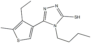 4-butyl-5-(4-ethyl-5-methyl-3-thienyl)-4H-1,2,4-triazole-3-thiol 结构式