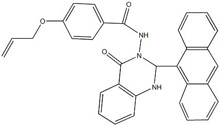 4-(allyloxy)-N-(2-(9-anthryl)-4-oxo-1,4-dihydro-3(2H)-quinazolinyl)benzamide 结构式