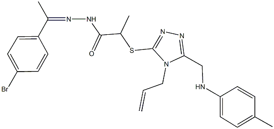 2-{[4-allyl-5-(4-toluidinomethyl)-4H-1,2,4-triazol-3-yl]sulfanyl}-N'-[1-(4-bromophenyl)ethylidene]propanohydrazide 结构式