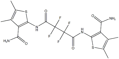 N~1~,N~4~-bis[3-(aminocarbonyl)-4,5-dimethyl-2-thienyl]-2,2,3,3-tetrafluorosuccinamide 结构式