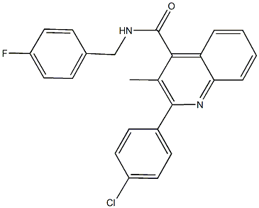 2-(4-chlorophenyl)-N-(4-fluorobenzyl)-3-methyl-4-quinolinecarboxamide 结构式