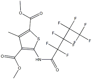 dimethyl 3-methyl-5-[(2,2,3,3,4,4,5,5,5-nonafluoropentanoyl)amino]-2,4-thiophenedicarboxylate 结构式