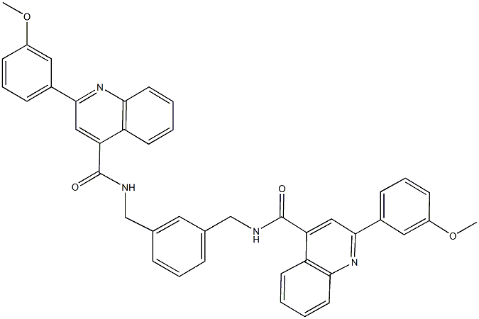 2-(3-methoxyphenyl)-N-{3-[({[2-(3-methoxyphenyl)-4-quinolinyl]carbonyl}amino)methyl]benzyl}-4-quinolinecarboxamide 结构式