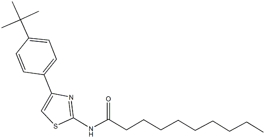 N-[4-(4-tert-butylphenyl)-1,3-thiazol-2-yl]decanamide 结构式