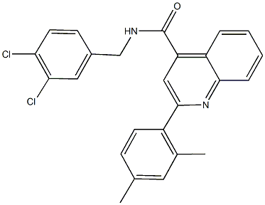 N-(3,4-dichlorobenzyl)-2-(2,4-dimethylphenyl)-4-quinolinecarboxamide 结构式