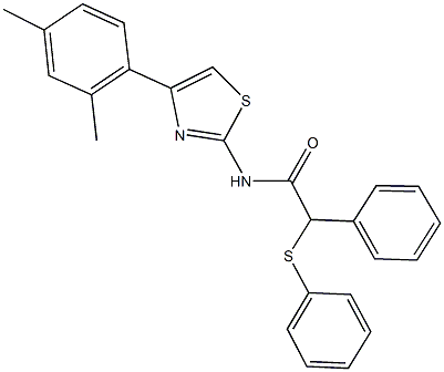 N-[4-(2,4-dimethylphenyl)-1,3-thiazol-2-yl]-2-phenyl-2-(phenylsulfanyl)acetamide 结构式