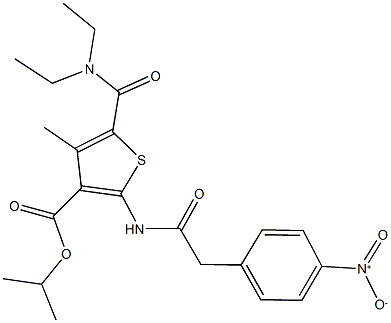 isopropyl 5-[(diethylamino)carbonyl]-2-[({4-nitrophenyl}acetyl)amino]-4-methyl-3-thiophenecarboxylate 结构式