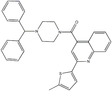 4-[(4-benzhydryl-1-piperazinyl)carbonyl]-2-(5-methyl-2-thienyl)quinoline 结构式