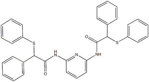 2-phenyl-N-(6-{[phenyl(phenylsulfanyl)acetyl]amino}-2-pyridinyl)-2-(phenylsulfanyl)acetamide 结构式