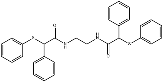 2-phenyl-N-(2-{[phenyl(phenylsulfanyl)acetyl]amino}ethyl)-2-(phenylsulfanyl)acetamide 结构式