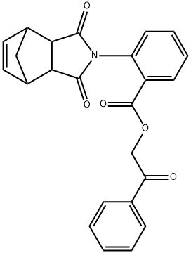 2-oxo-2-phenylethyl 2-(3,5-dioxo-4-azatricyclo[5.2.1.0~2,6~]dec-8-en-4-yl)benzoate 结构式
