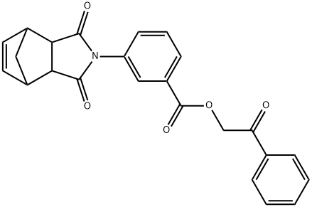 2-oxo-2-phenylethyl 3-(3,5-dioxo-4-azatricyclo[5.2.1.0~2,6~]dec-8-en-4-yl)benzoate 结构式