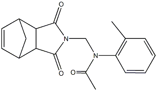 N-[(3,5-dioxo-4-azatricyclo[5.2.1.0~2,6~]dec-8-en-4-yl)methyl]-N-(2-methylphenyl)acetamide 结构式