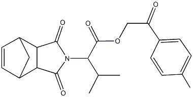 2-(4-methylphenyl)-2-oxoethyl 2-(3,5-dioxo-4-azatricyclo[5.2.1.0~2,6~]dec-8-en-4-yl)-3-methylbutanoate 结构式