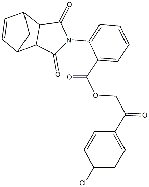 2-(4-chlorophenyl)-2-oxoethyl 2-(3,5-dioxo-4-azatricyclo[5.2.1.0~2,6~]dec-8-en-4-yl)benzoate 结构式