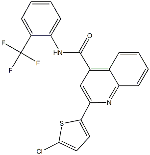 2-(5-chloro-2-thienyl)-N-[2-(trifluoromethyl)phenyl]-4-quinolinecarboxamide 结构式