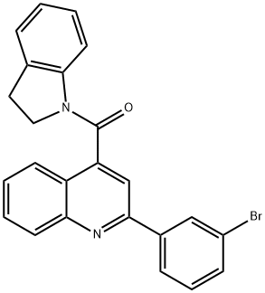 2-(3-bromophenyl)-4-(2,3-dihydro-1H-indol-1-ylcarbonyl)quinoline 结构式