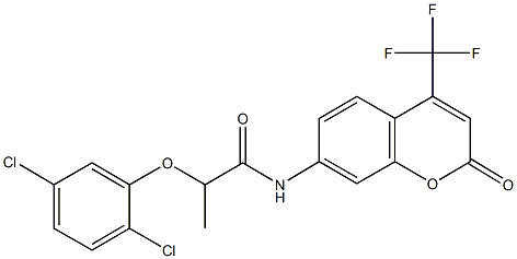 2-(2,5-dichlorophenoxy)-N-[2-oxo-4-(trifluoromethyl)-2H-chromen-7-yl]propanamide 结构式