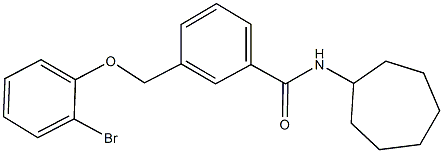 3-[(2-bromophenoxy)methyl]-N-cycloheptylbenzamide 结构式