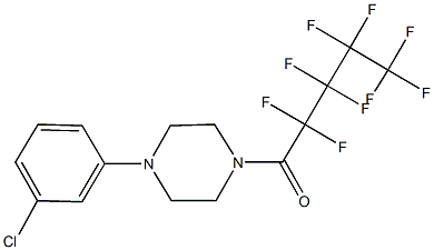 1-(3-chlorophenyl)-4-(2,2,3,3,4,4,5,5,5-nonafluoropentanoyl)piperazine 结构式