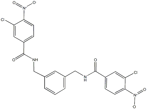3-chloro-N-{3-[({3-chloro-4-nitrobenzoyl}amino)methyl]benzyl}-4-nitrobenzamide 结构式