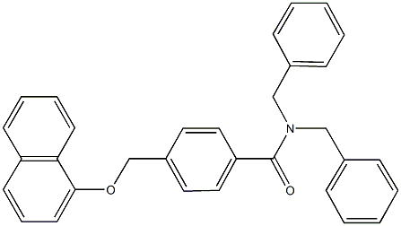 N,N-dibenzyl-4-[(1-naphthyloxy)methyl]benzamide 结构式