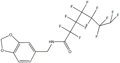 N-(1,3-benzodioxol-5-ylmethyl)-2,2,3,3,4,4,5,5,6,6,7,7-dodecafluoroheptanamide 结构式