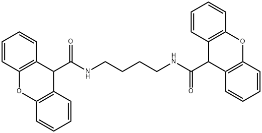 N-{4-[(9H-xanthen-9-ylcarbonyl)amino]butyl}-9H-xanthene-9-carboxamide 结构式