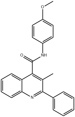 N-(4-methoxyphenyl)-3-methyl-2-phenylquinoline-4-carboxamide 结构式