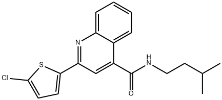 2-(5-chloro-2-thienyl)-N-isopentyl-4-quinolinecarboxamide 结构式