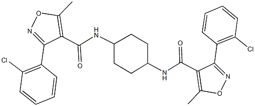 3-(2-chlorophenyl)-N-[4-({[3-(2-chlorophenyl)-5-methyl-4-isoxazolyl]carbonyl}amino)cyclohexyl]-5-methyl-4-isoxazolecarboxamide 结构式