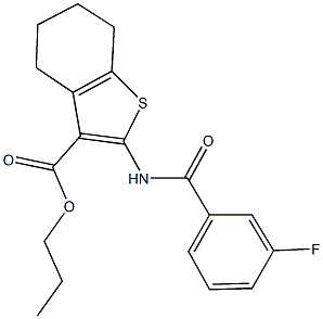 propyl 2-[(3-fluorobenzoyl)amino]-4,5,6,7-tetrahydro-1-benzothiophene-3-carboxylate 结构式