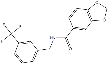 N-[3-(trifluoromethyl)benzyl]-1,3-benzodioxole-5-carboxamide 结构式