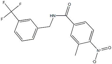 4-nitro-3-methyl-N-[3-(trifluoromethyl)benzyl]benzamide 结构式