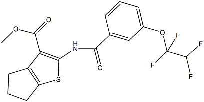 methyl 2-{[3-(1,1,2,2-tetrafluoroethoxy)benzoyl]amino}-5,6-dihydro-4H-cyclopenta[b]thiophene-3-carboxylate 结构式