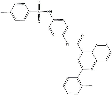 2-(2-methylphenyl)-N-(4-{[(4-methylphenyl)sulfonyl]amino}phenyl)-4-quinolinecarboxamide 结构式