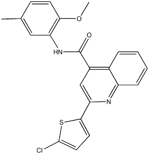 2-(5-chloro-2-thienyl)-N-(2-methoxy-5-methylphenyl)-4-quinolinecarboxamide 结构式